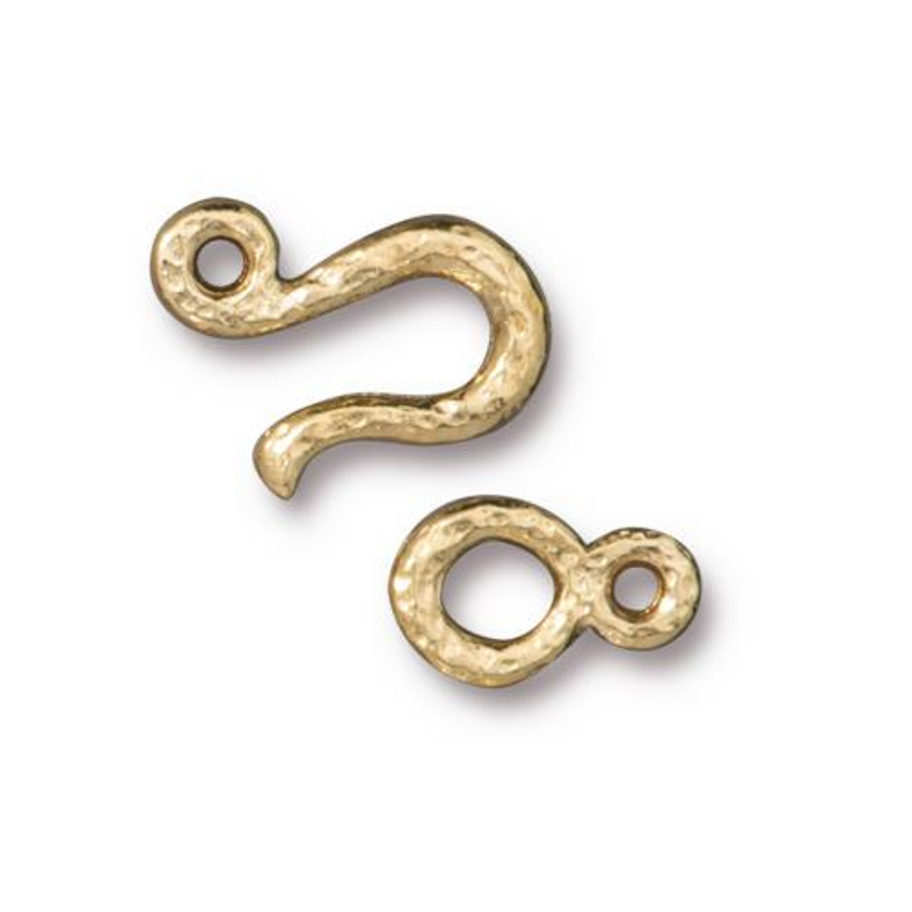 Hammered Hook & Eye Clasp Set, Gold Plate, 10 per Pack