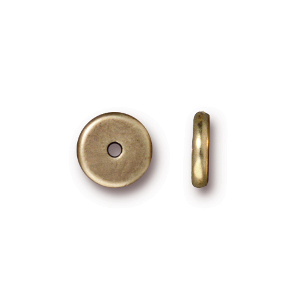 Disk 8mm Spacer Bead, Oxidized Brass Plate, 100 per Pack - TierraCast, Inc.