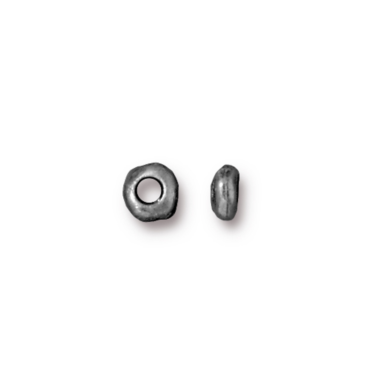 Nugget Large Hole Spacer Bead 5mm, Antiqued Pewter, 100 per Pack -  TierraCast, Inc.