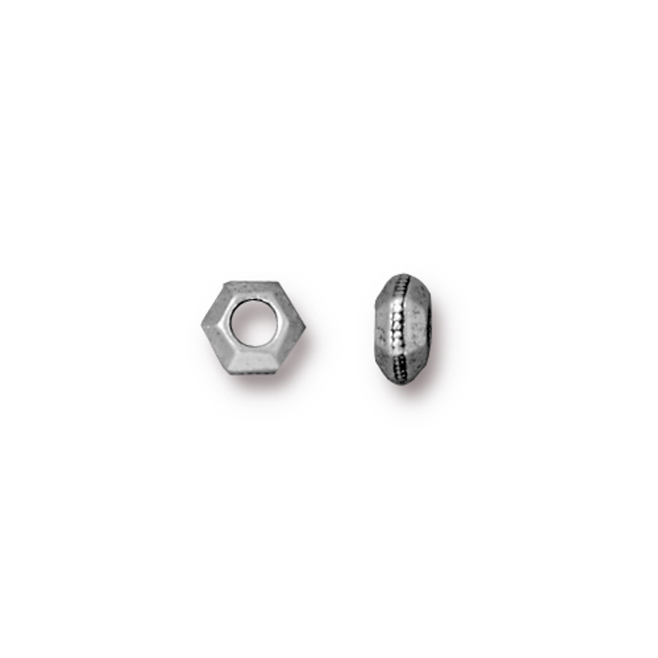 Faceted Large Hole Spacer Bead 5mm, Antiqued Silver Plate, 100 per Pack -  TierraCast, Inc.