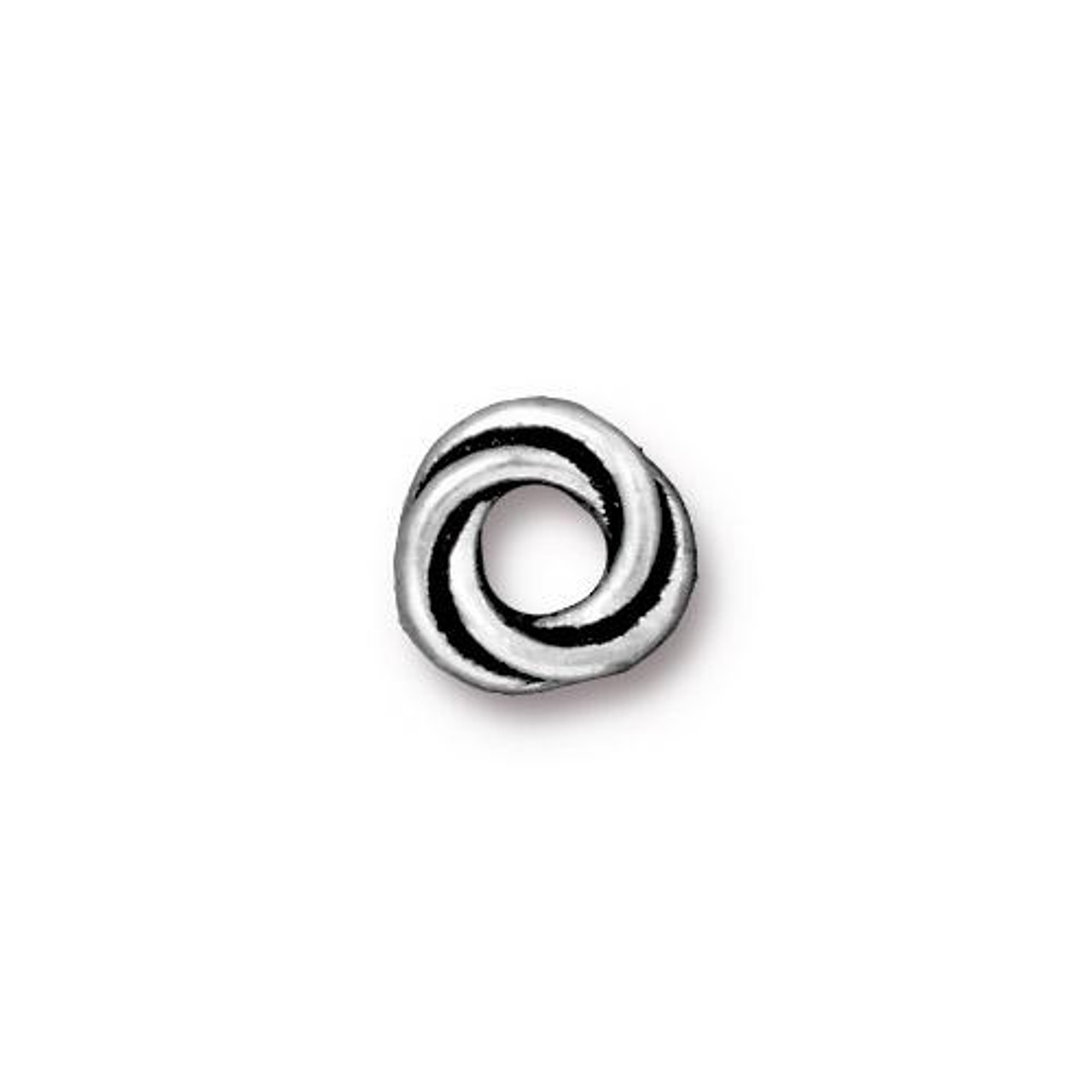 Twisted 8mm Spacer Bead, Antiqued Silver Plate, 20 per Pack