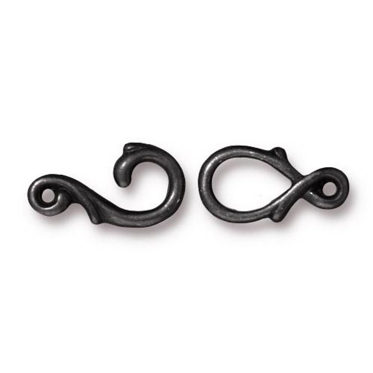 Vine Hook & Eye Clasp Set, Black Plate, 10 per Pack - TierraCast, Inc.