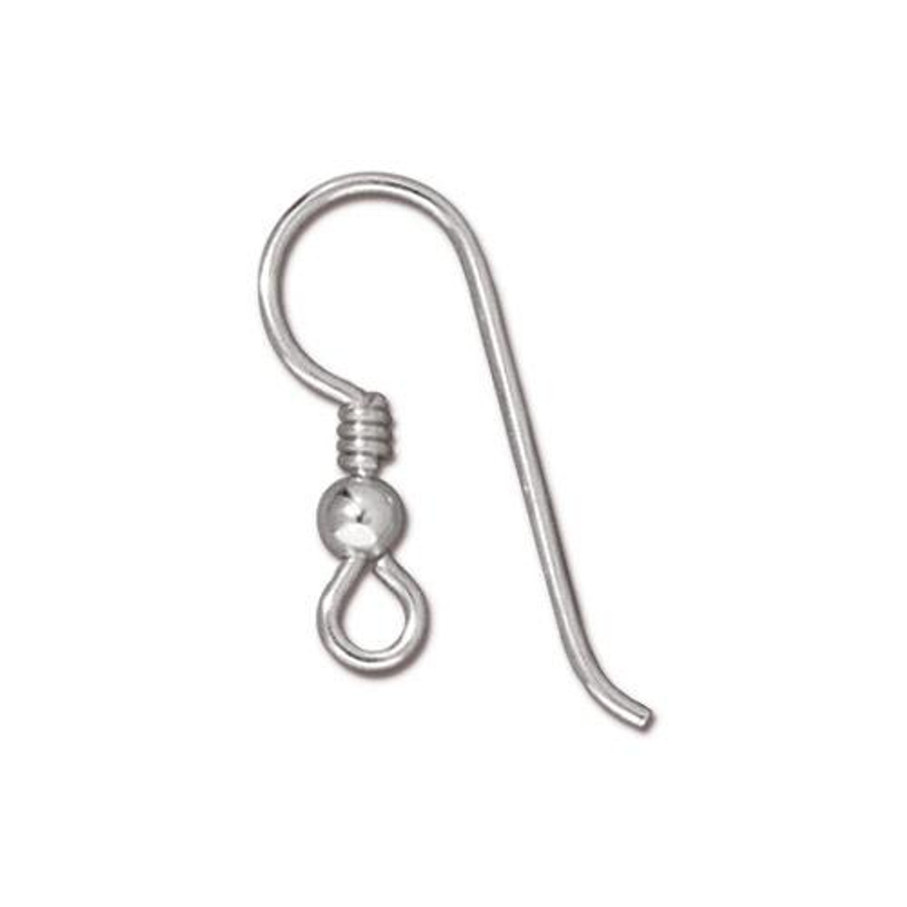 French Hook Ear Wire with 3mm Bead and Coil, Sterling Silver, 50 per Pack -  TierraCast, Inc.