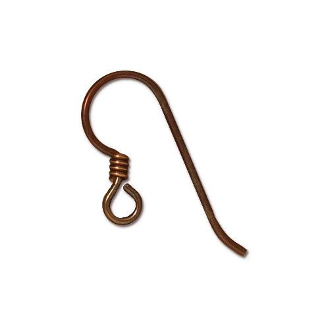 French Hook Ear Wire with Bronze Coil, Niobium Anodized Copper, 50 per Pack  - TierraCast, Inc.