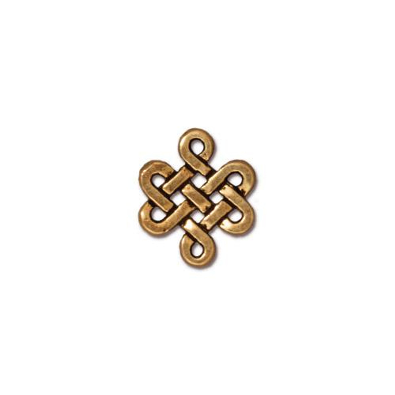 Celtic Heart Bead, Antiqued Gold Plate, 20 per Pack - TierraCast, Inc.