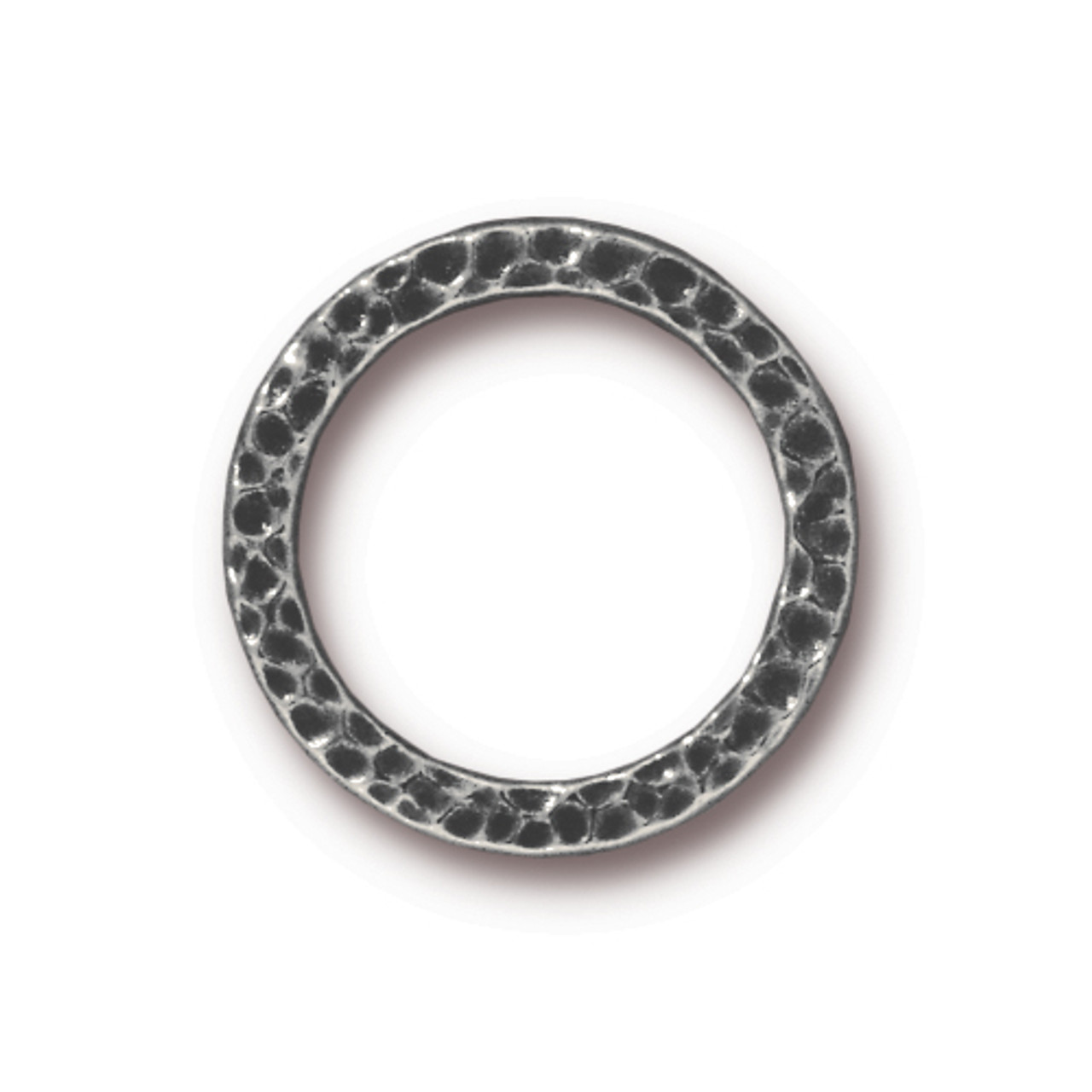 Large Hammertone Ring Antiqued Pewter 20 Per Pack Tierracast Inc