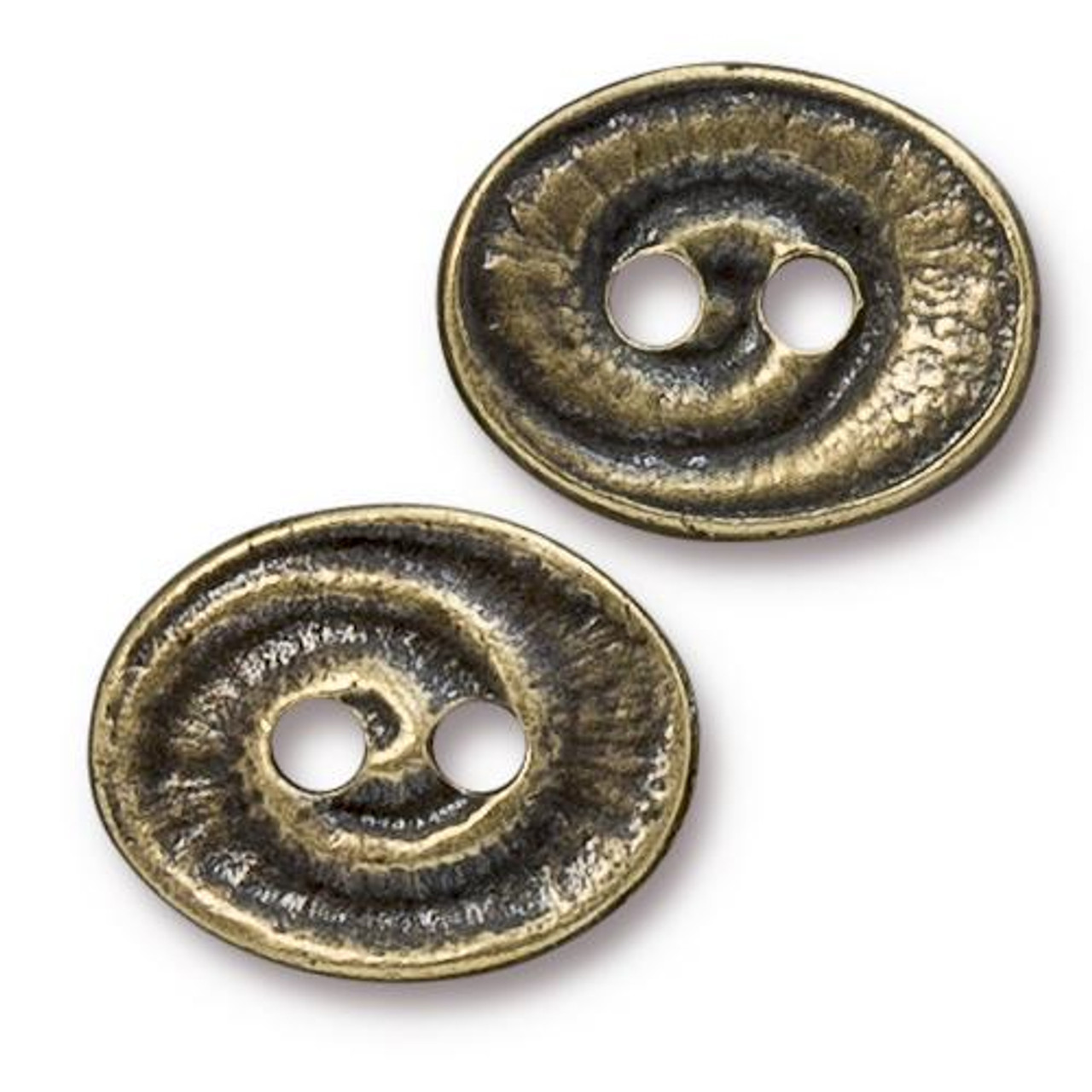 Swirl Button, Oxidized Brass Plate, 20 per Pack - TierraCast, Inc.