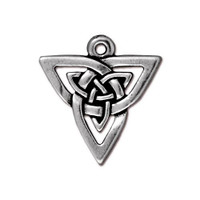 Open Triangle Pendant, Antiqued Silver Plate, 20 per Pack