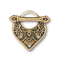 Temple Clasp Set, Antiqued Gold Plate, 10 per Pack
