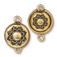 Lotus Magnetic Clasp Set, Antiqued Gold Plate, 5 per Pack