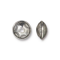 Western Bead, Antiqued Silver Plate, 20 per Pack