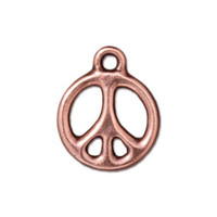 Peace Charm 5/8 inch, Antiqued Copper Plate, 20 per Pack