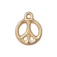 Peace Charm 5/8 inch, Gold Plate, 20 per Pack