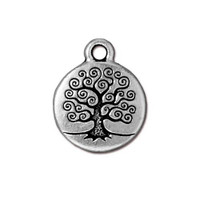 Tree of Life Charm, Antiqued Silver Plate, 20 per Pack