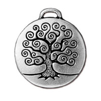 Tree of Life Pendant, Antiqued Silver Plate, 10 per Pack