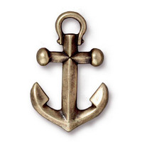 Anchor Pendant, Oxidized Brass Plate, 10 per Pack