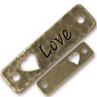 Love Link, Oxidized Brass Plate, 10 per Pack