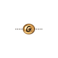 G Alphabet Bead, Antiqued Gold Plate, 20 per Pack