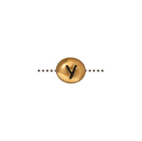 Y Alphabet Bead, Antiqued Gold Plate, 20 per Pack