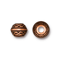 Celtic Large Hole Bead, Antiqued Copper Plate, 20 per Pack