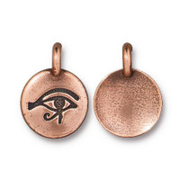 Eye of Horus Charm, Antiqued Copper Plate, 20 per Pack