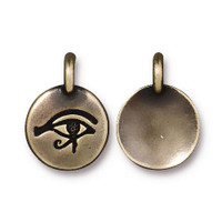 Eye of Horus Charm, Oxidized Brass Plate, 20 per Pack