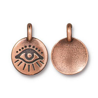 Evil Eye Charm, Antiqued Copper Plate, 20 per Pack
