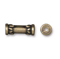 Lotus 15mm Tube Bead, Oxidized Brass Plate, 20 per Pack
