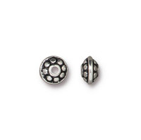 Dotted 7mm Spacer Bead, Antiqued Silver Plate, 100 per Pack