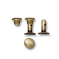 Compression Rivet Set 6mm Cap, Oxidized Brass, 100 per Pack