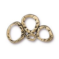 Intermix 3 Ring Link, Antiqued Gold Plate, 20 per Pack