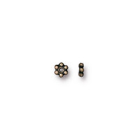 Beaded 3mm Daisy Spacer Bead, Oxidized Brass Plate, 500 per Pack