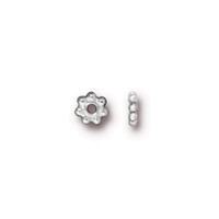 Beaded 5mm Daisy Spacer Bead, Silver Plate, 250 per Pack