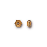 Faceted 5mm Spacer Bead, Antiqued Gold Plate, 100 per Pack