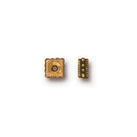 Rococo Square Spacer Bead, Antiqued Gold Plate, 100 per Pack
