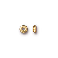 Disk 4mm Spacer Bead, Gold Plate, 250 per Pack