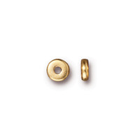 Disk 5mm Spacer Bead, Gold Plate, 250 per Pack