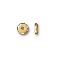 Disk 6mm Spacer Bead, Gold Plate, 100 per Pack