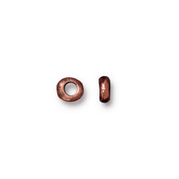 Nugget Large Hole Spacer Bead 5mm, Antiqued Copper Plate, 100 per Pack