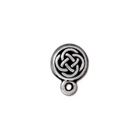 Celtic Circle Earring Post, Antiqued Silver Plate, 10 per Pack