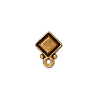 Faceted Diamond Earring Post, Antiqued Gold Plate, 10 per Pack