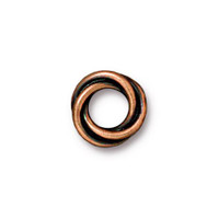 Twisted 12mm Spacer Bead, Antiqued Copper Plate, 20 per Pack