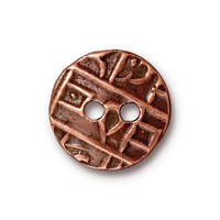 Round Coin Button, Antiqued Copper Plate, 20 per Pack