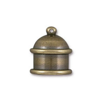 Clearance: Pagoda 10mm Cord End, Oxidized Brass, 10 per Pack