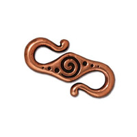 Spiral S Hook, Antiqued Copper Plate, 20 per Pack