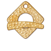 Hammertone Square Clasp Set, Gold Plate, 10 per Pack