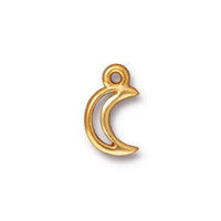 Open Crescent Moon Charm, Gold Plate, 20 per Pack