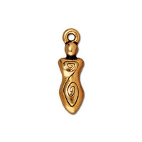 Spiral Goddess Charm, Antiqued Gold Plate, 20 per Pack