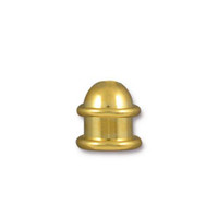 Clearance: Capitol 6mm Cord End, Gold Plate, 20 per Pack