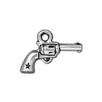 Six Shooter Charm, Antiqued Silver Plate, 20 per Pack